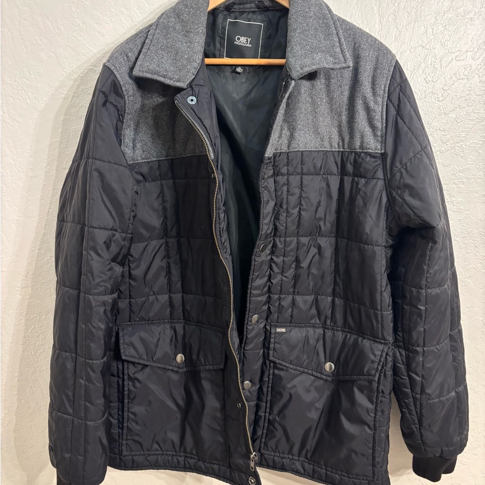 OBEY Trails Jacket - Black / Gray - Size XL